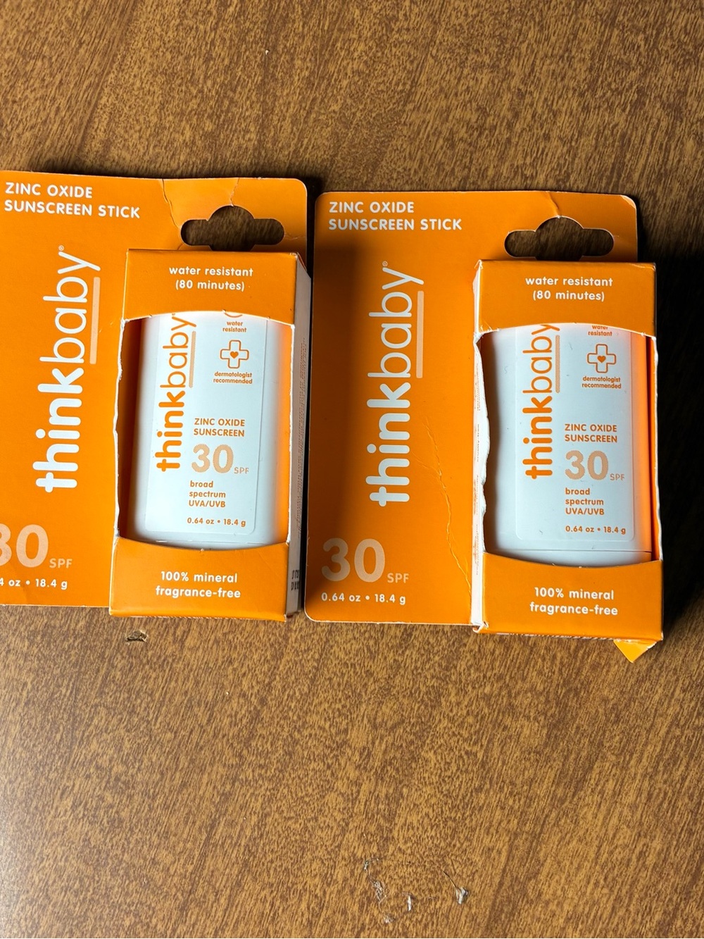 Think! thinkbaby Zinc Oxide Sunscreen Stick in Orange Packaging